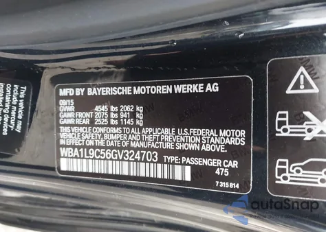 2016 BMW 228I xDrive z USA, uszkodzony, nr VIN WBA1L9C56GV324703